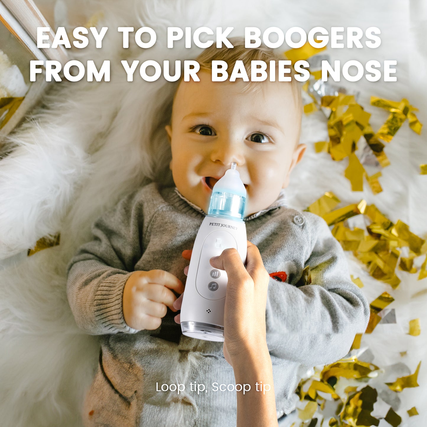 3-in-1 Nasal Aspirator for Baby with Booger Picker Tip, Electric Nose Suction for Baby, LCD Baby Nasal Aspirator, Booger Sucker for Baby & Toddler, Nose Aspirator for Babies with Music and Light