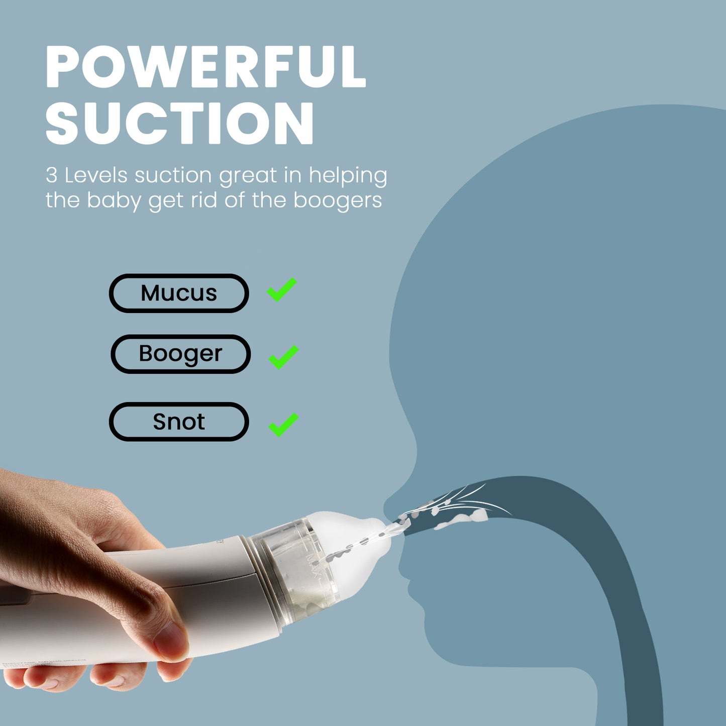 3-in-1 Nasal Aspirator for Baby with Booger Picker Tip, Electric Nose Suction for Baby, LCD Baby Nasal Aspirator, Booger Sucker for Baby & Toddler, Nose Aspirator for Babies with Music and Light