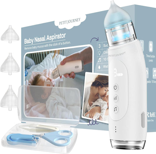 Petit Journey Electric Nasal Aspirator for Baby with Music and Light, Waterproof Baby Nose Sucker, Booger Sucker for Baby & Toddler